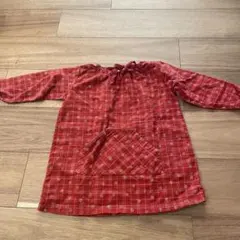 100センチ　赤　小花柄　チュニック