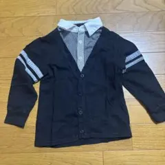 COMME CA ISM 黒 Vネックカーディガン 100A