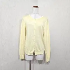 UNIQLO ユニクロ イエローカーディガン（M）綿×レーヨン 薄手 羽織り