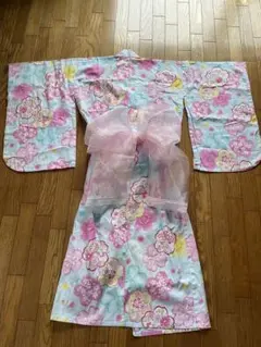 リボン付き花柄浴衣 120cm