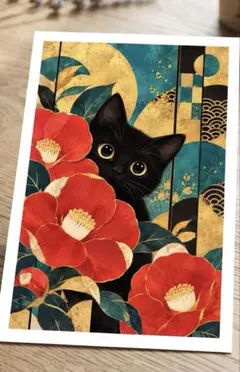 デジタルスピリチュアルアート 神秘の眼差し 猫 ねこ ネコ ポストカード