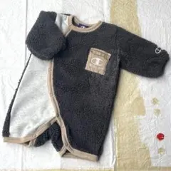 【美品】champion／ベビー服 ／ ボアロンパース／50-60