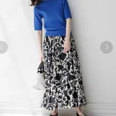 C（シー） OPAQUE.CLIP ステンシルフラワー ボリュームフレアスカート