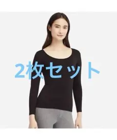 ユニクロ　UNIQLO ヒートテックUネックT/8分袖