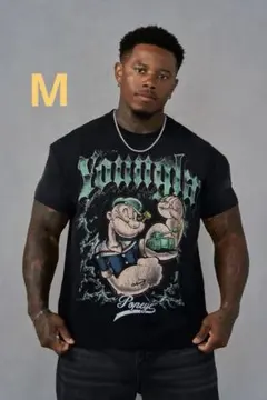 YOUNG LA x POPEYE コラボ Tシャツ ブラック Mサイズのサムネイル