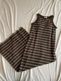 キャミワンピース ストライプ カップ付き