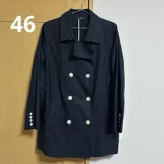 ダブルブレスト ネイビー コート 46