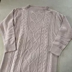 マタニティ 授乳 薄いピンク ニットワンピース