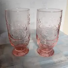 サンリオハローキティ ペアグラス レリーフ ペアグラス キティー顔花 未使用