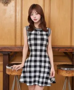 【Darich】DR ロゴギンガムニットミニワンピース