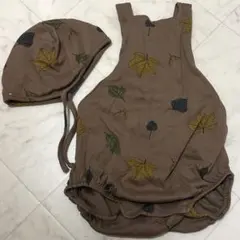オーガニックズー　ロンパース　ボンネット　セット