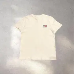 トミーヒルフィガー Tシャツ S 白 フラッグロゴ トミージーンズ 刺繍