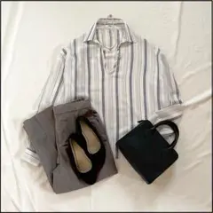きれいめ オフィスカジュアル 春コーデ売り 2点 ママコーデ 通勤 ストライプ