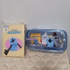 パペットスンスン クリアポーチペンケース&ミラー2個セット新品未使用タグ付き