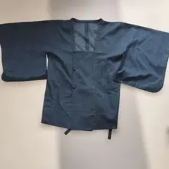 ダークブルー 羽織 もみじ柄