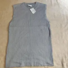 INGNI グレー リブ編み ノースリーブニットベスト