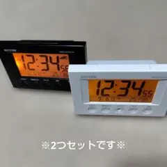 RHYTHM 電波置時計 本体　2つセット（ホワイトとブラック）