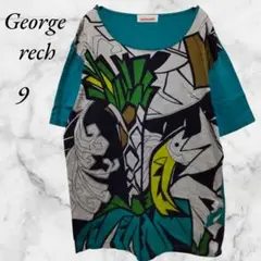 ジョルジュレッシュ　アートプリントTシャツ　半袖　9　ターコイズ　ブルー