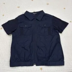 COMME CA ISM ネイビー　切替シャツ　120