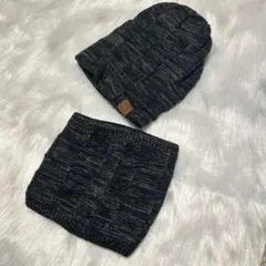 ❤️新品❤️ニット帽　ネックウォーマー 2点セット ブラック　防寒 裏ボア
