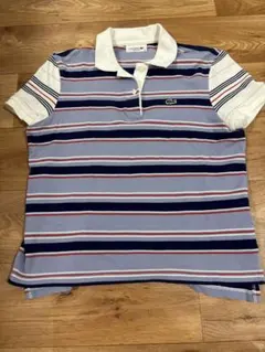 LACOSTE ラコステ ボーダー ポロシャツ ネイビー×ホワイト - メルカリ