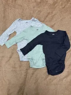H&M オーガニックコットン ロンパース3点セット