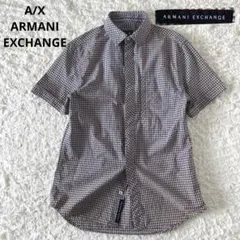 【ARMANIアルマーニエクスチェンジ】チェック柄 メンズ 半袖シャツ 比翼 Sのサムネイル