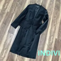 【INDIVI 】ウォッシャブルブラックスーツ セットアップ日本製