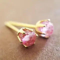 316Lステンレスピアス◆ピンクトパーズ