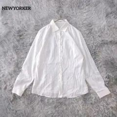 NEWYORKER フリルシャツ ブラウス 綿100% 形態安定 13Rのサムネイル