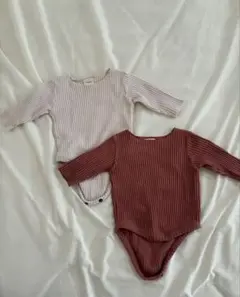 monbebe モンベベ リブロンパース クルーネックリブボディ　Sサイズ　60