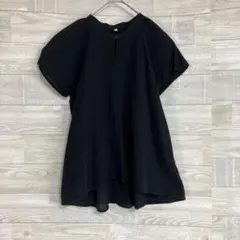 無印良品 ＊ コットン100% 半袖 トップス ブラウス ブラック S