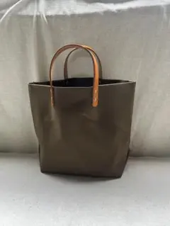 普通サイズ?帆布トートバッグ　　@bＧ@革持ち手　ハンドメイド
