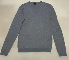 H&M コットンカシミヤ　Ｖネックセーター　グレー　XS