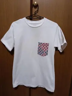 櫻井翔さん愛用ブランド CLOUDY 幾何学柄ポケット付 半袖Tシャツ 白 XS