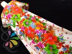 ビンテージ 古着 昭和レトロ カラフル レトロポップ 花柄 ワンピース フラワー