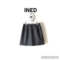 INED ミニスカート wool混グレー 2のサムネイル