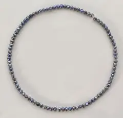 淡水パール　約4.5〜5ミリ　艶ブルーグレー系バロック　約40センチ