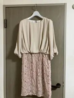 ハニーズ　GLACIER ベージュ・ピンク レースワンピース S