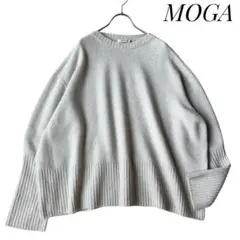 【MOGA】ウールクルーネックニット リブ プルオーバー