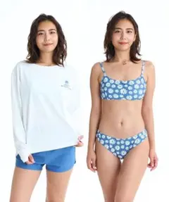 ROXY ラッシュガード 水着 ビキニ ホワイト/ブルー　新品未使用