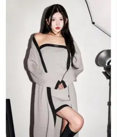 Darich ワイドリブバイカラーニットアンサンブル