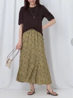 値下げリフレクト★コツキドット柄 ロングスカート