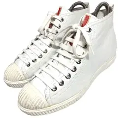 プラダ 靴 22.5cm ロゴモチーフ スニーカー ハイカットシューズ 女性用