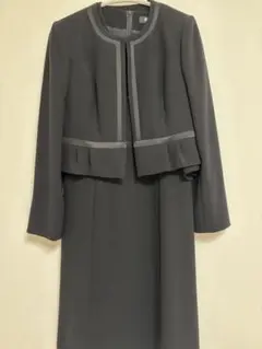 桂由美 喪服 ブラックフォーマル ダークグレー ワンピーススーツ セット