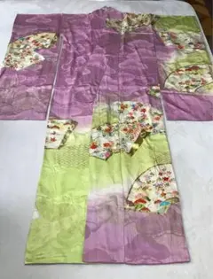 ヴィンテージ 振袖 着物 日本刺繍 レトロ アンティーク リメイク 端切れ 生地のサムネイル