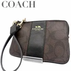COACH コーチ リストレット ポーチ 8.158 シグネチャー PVC