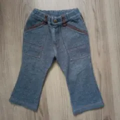 ▽ワールドブランド✕ベビー✕90サイズ✕裏起毛✕グレー ✕デニム風フレアパンツ▽