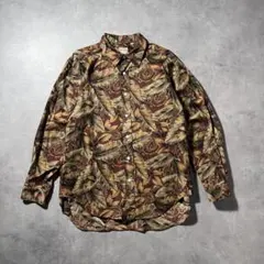 ヴィンテージ 古着 総柄シャツ 長袖 レトロ 柄シャツ メンズ
