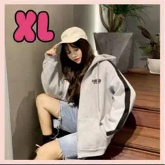XL オーバーサイズ パーカー 裏起毛 カジュアル ガーリー 制服コーデ 韓国